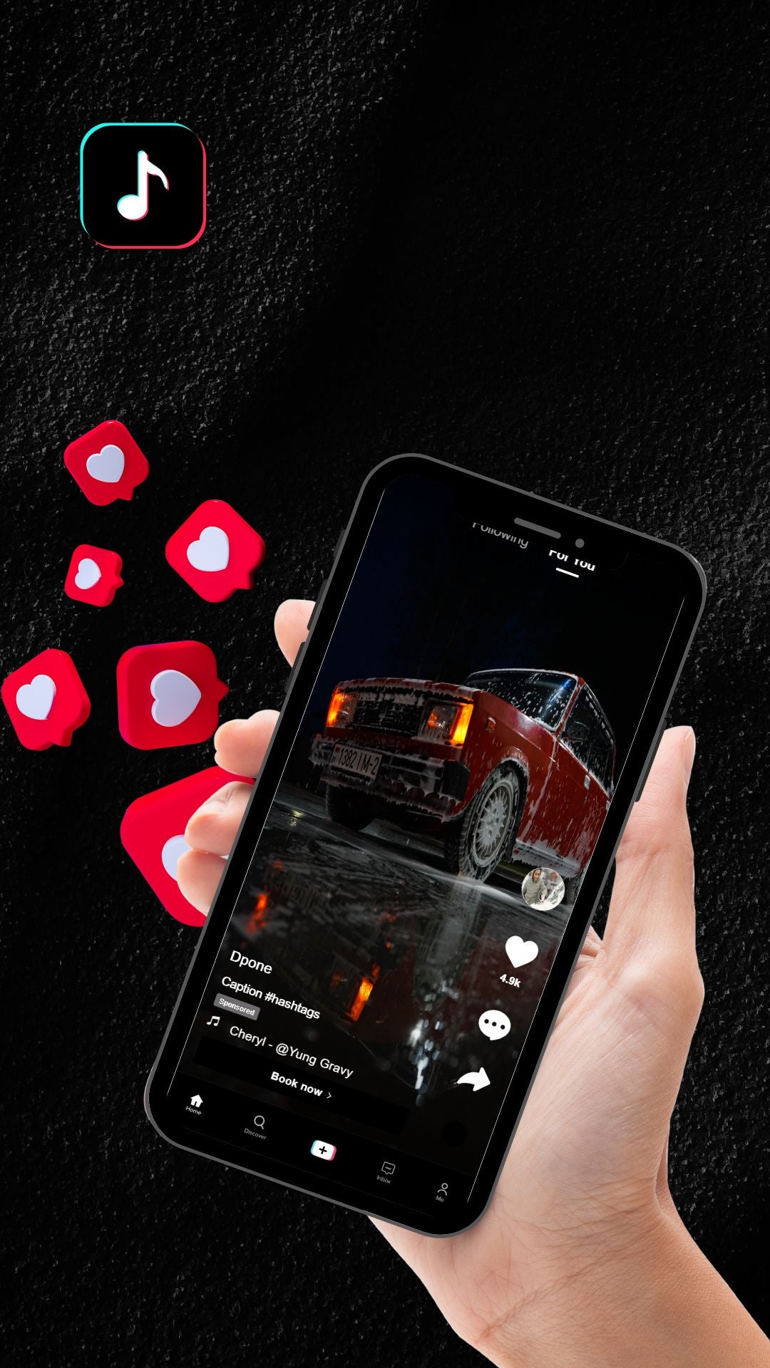 TikTok ad showcasing a short video promoting auto detailing products and services with high engagement.